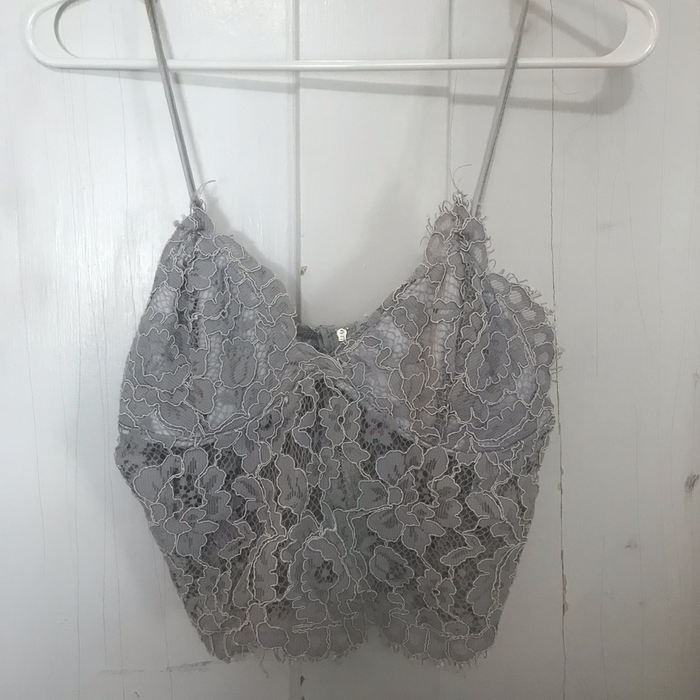 Lace cropped tank top, size M